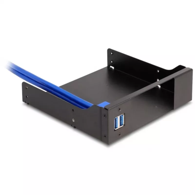 Delock 5,25 collu metāla montāžas rāmis plānas nišas mobilajam rack ar USB 5 Gbps (18006)