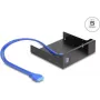 Delock 5,25 collu metāla montāžas rāmis plānas nišas mobilajam rack ar USB 5 Gbps (18006)