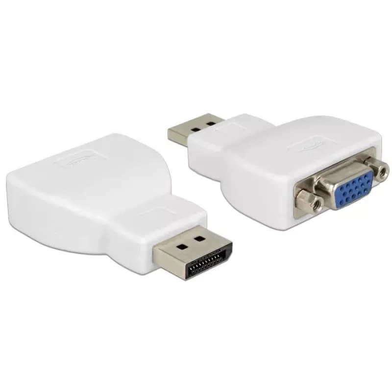 DELOCK Adapter DisplayPort 1.1 Male to VGA Female White