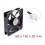 Delock Axial Fan 48 V DC, 120 x 120 x 25 mm, 4-Pin PWM, Black