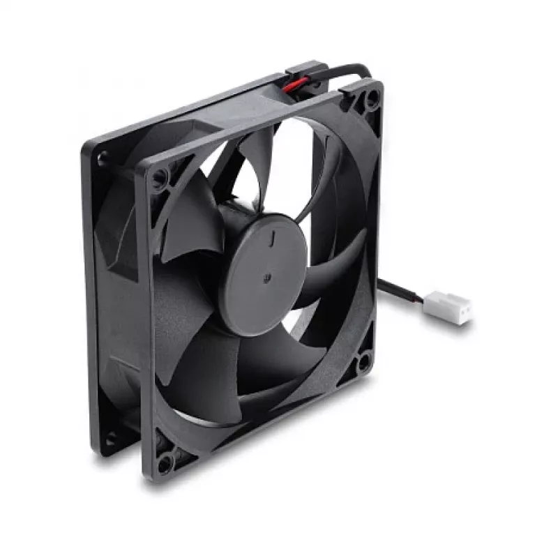 Delock Axial Fan 48 V DC, 92 x 92 x 25 mm ar 2-pin ventilatora savienotāju, melns