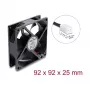 Delock Axial Fan 48 V DC, 92 x 92 x 25 mm ar 2-pin ventilatora savienotāju, melns