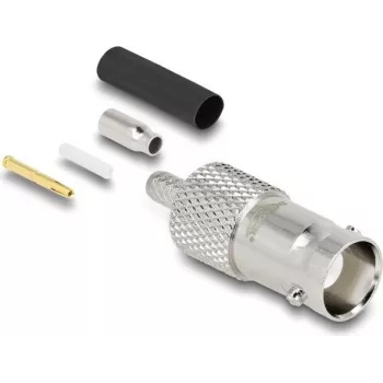 Delock BNC sieviešu crimp savienotājs RG-174 / RG-316 ar termiski saraukošos caurulīti 91760