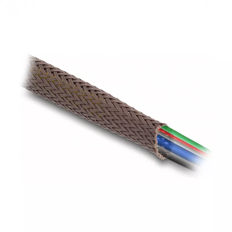 Delock Kabeļu pārvaldības uzmava, 12 mm, pīta, grauzēju izturīga, stiepjama, 5 m, brūna