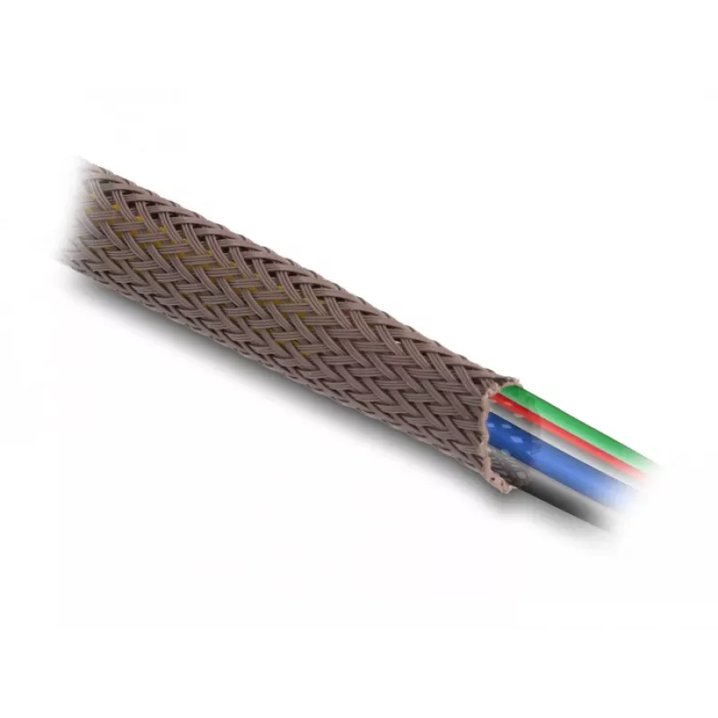 Delock Kabeļu pārvaldības uzmava, 12 mm, pīta, grauzēju izturīga, stiepjama, 5 m, brūna