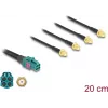 Delock kabelis Mini FAKRA Z Female Quad uz 4 x SMA Male 0,2 m RG-174 90283