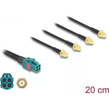 Delock kabelis Mini FAKRA Z Female Quad uz 4 x SMA Male 0,2 m RG-174 90283