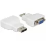 Delock DisplayPort 1.2 vīriešu uz VGA sieviešu aktīvais adapteris balts 65568