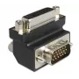 Delock DVI-I 24+5 kontakttapu sievišķais uz VGA 15 kontakttapu vīrišķais 90° leņķa adapteris – melns 65425
