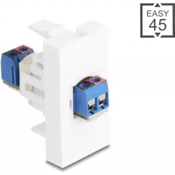 Delock Easy 45 modulis ar spaiļu bloku, balts (90912)