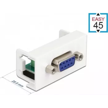 Delock Easy 45 iespraužamais modulis 9 kontaktu D-Sub ligzda balts RAL 9003 81348