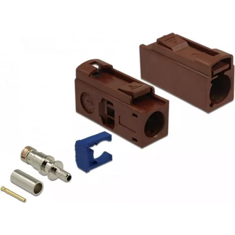 DeLOCK FAKRA F ligzda 25 mm (gara) presēšanai - riekstkoka brūna, RAL 8011 89690