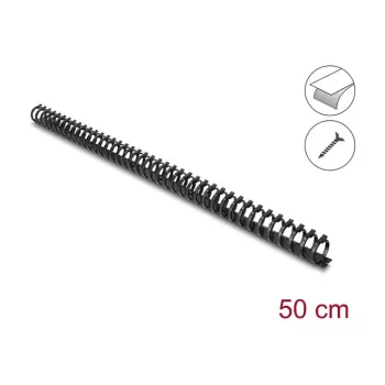 Delock elastīgs kabeļu kanāls pašlīmējošs un pieskrūvējams 25 x 26 mm - garums 50 cm melns