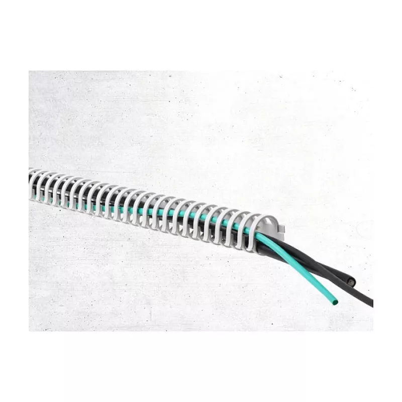 Delock Flexible Cable Duct Self-Adhesive Screwable 34 x 35 mm - Length 50 cm Grey
