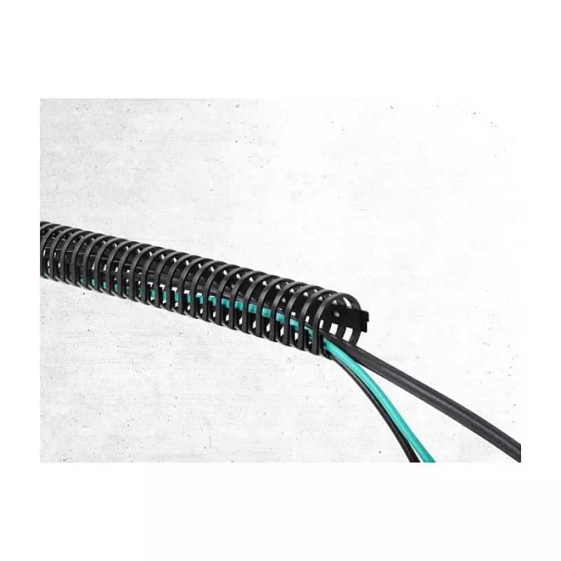 Delock elastīgs pašlīmējošs un skrūvējams kabeļu kanāls 45 x 46 mm - garums 50 cm melns