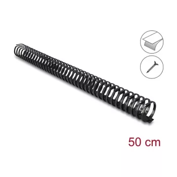 Delock elastīgs pašlīmējošs un skrūvējams kabeļu kanāls 45 x 46 mm - garums 50 cm melns