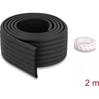 Delock putu malu aizsarglente rievota 80 x 8 mm - garums 2 m melna 18487