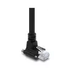 Delock GigE kameras kabelis RJ45 savienotājs 90° leņķī ar skrūvēm, savienotāja garums 28 mm līdz RJ45 savienotājam Cat.6 S/FTP 5 m melns