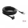 Delock GigE kameras kabelis RJ45 savienotājs 90° leņķī ar skrūvēm, savienotāja garums 28 mm līdz RJ45 savienotājam Cat.6 S/FTP 5 m melns