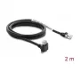 Delock GigE kameras kabelis RJ45 vīrišķais 90° leņķī ar skrūvēm uz RJ45 vīrišķo, Cat.6 S/FTP, 2m, melns