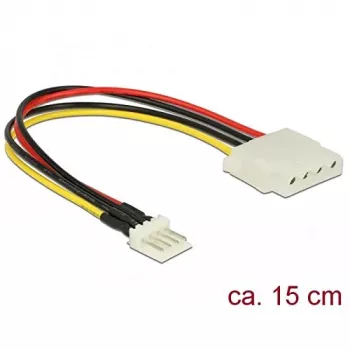DeLOCK iekšējais barošanas adaptera kabelis Molex 4 kontaktu sievišķais uz Mini-Power 4 kontaktu vīrišķais 15 cm 85456