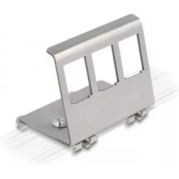 Delock Keystone metāla turētājs 3 portiem DIN sliedei (88139)