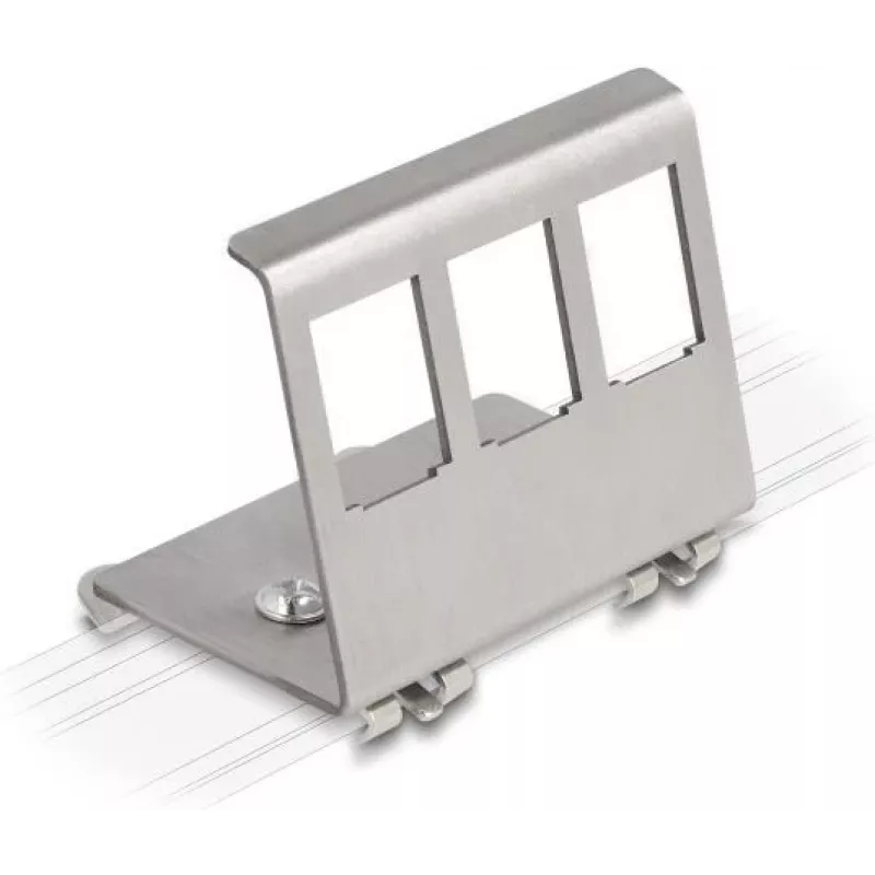 Delock Keystone metāla turētājs 3 portiem DIN sliedei (88139)