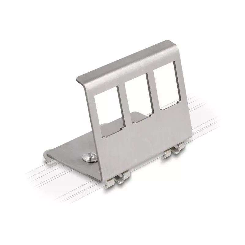 Delock Keystone metāla turētājs 3 portiem DIN sliedei (88139)