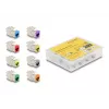 Delock Keystone modulis RJ-45 ligzda uz LSA ligzda STP CAT 6a, 8 gab. komplekts (pelēks, zils, dzeltens, sarkans, zaļš, oranžs, violets, neona dzeltens) 87896
