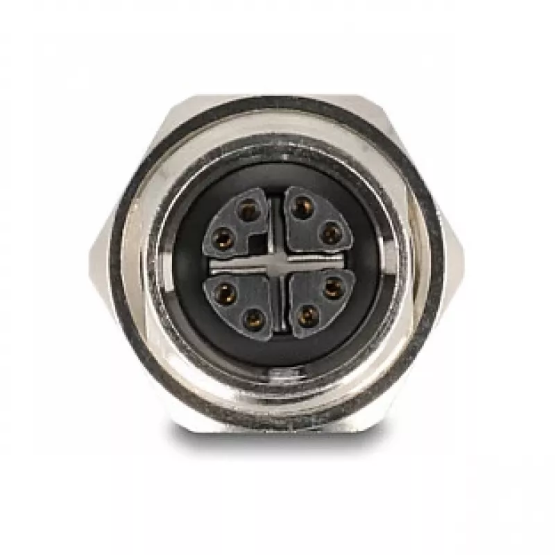 Delock M12 adapteris X-kodēts 8 kontaktu sievišķais uz RJ45 sievišķais Cat.6A STP metāls 60685