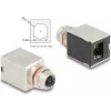 Delock M12 adapteris X-kodēts 8 kontaktu sievišķais uz RJ45 sievišķo Cat.6A STP ekranēts taisns
