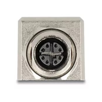 Delock M12 adapteris X-kodēts 8 kontaktu sievišķais uz RJ45 sievišķo Cat.6A STP ekranēts taisns