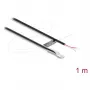 Delock M4 NTC termistora temperatūras sensors ar 2 atvērtiem galiem, 10 kOhm, B25/85 3977K, 1 m, PVC, melns