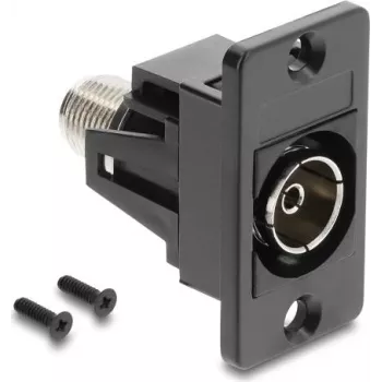 DELOCK Panel Mount IEC C14 uz F-Type Female adapteris melns 91195