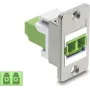 Delock panelī montējams LC duplex savienotājs multimodas OM5 laima zaļš sudraba atloks 91105