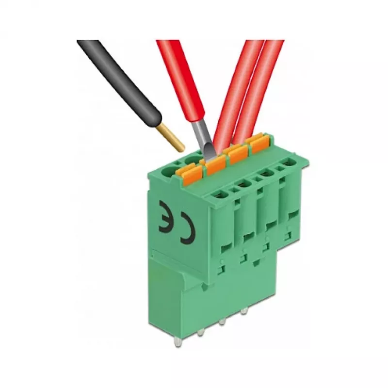 Delock PCB spaiļu bloka komplekts 4 kontakti 5,08 mm solis vertikāls (66501)