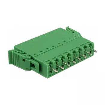 Delock PCB spaiļu bloku komplekts 8 kontakti 3,81 mm solis vertikāls zaļš (10 gabali) 65974