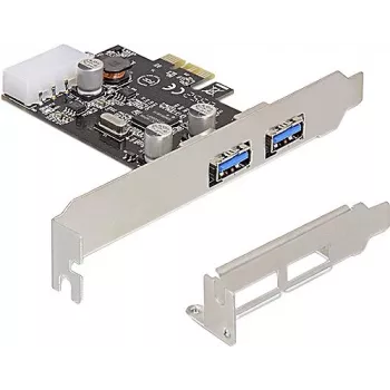 Delock PCI Express x1 kartes ar 2 x USB 3.2 Gen 1 Type-A, zema profila