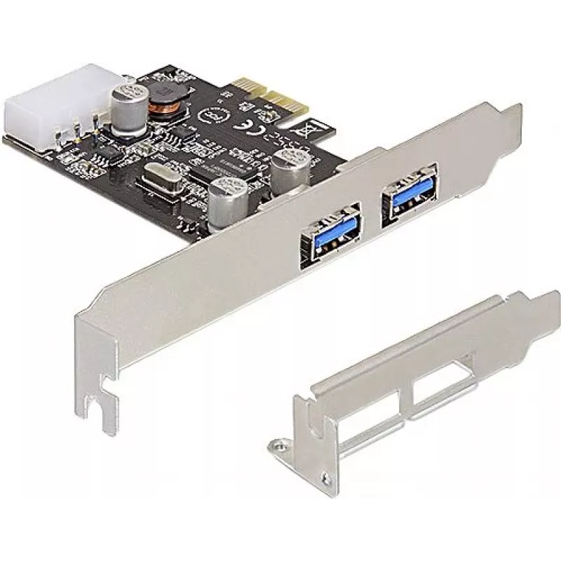 Delock PCI Express x1 kartes ar 2 x USB 3.2 Gen 1 Type-A, zema profila