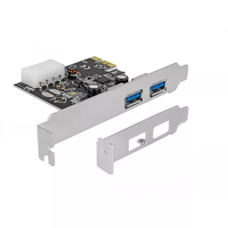 Delock PCI Express x1 kartes ar 2 x USB 3.2 Gen 1 Type-A, zema profila