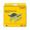 Delock PCI Express x1 kartes ar 2 x USB 3.2 Gen 1 Type-A, zema profila