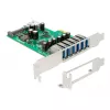 Delock PCI Express x1 kartes ar 6 x ārējām + 1 x iekšējo USB 3.0