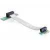 Delock PCI Express x1 uz x1 paplašinājuma karte ar elastīgu kabeli, 13 cm, kreisi orientēta