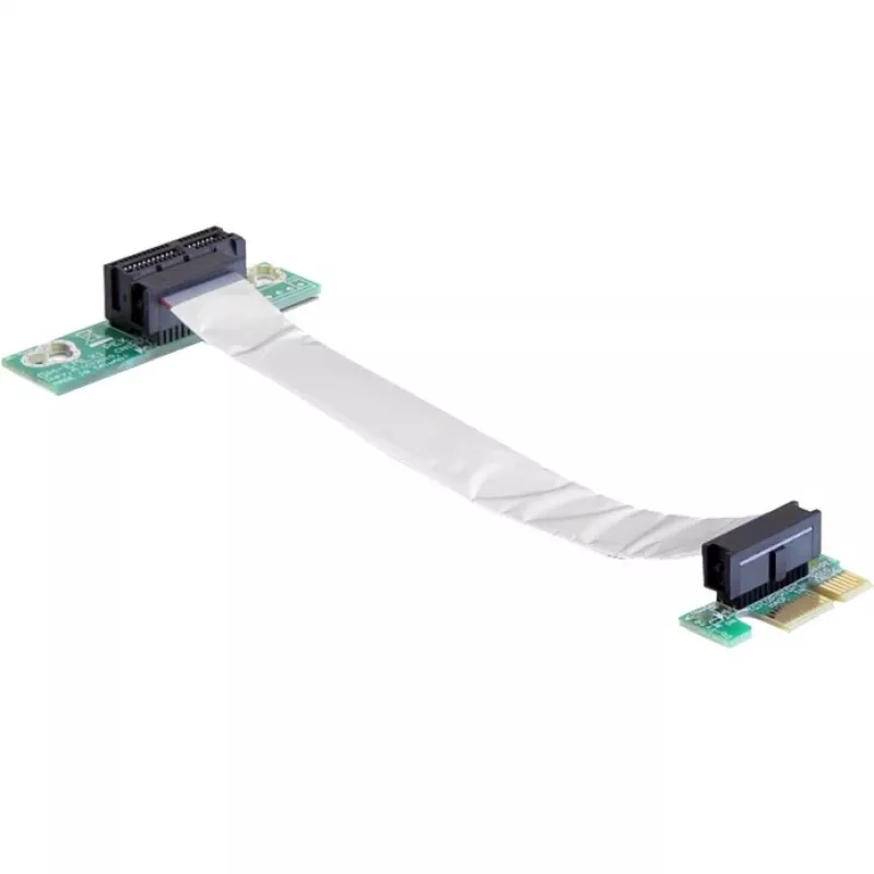 Delock PCI Express x1 uz x1 paplašinājuma karte ar elastīgu kabeli, 13 cm, kreisi orientēta