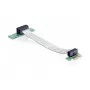 Delock PCI Express x1 uz x1 paplašinājuma karte ar elastīgu kabeli, 13 cm, kreisi orientēta