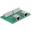 Delock RJ45 2 x sieviešu savienotājs uz 2 x spaiļu bloku ar spiedpogu DIN sliedei (66994)