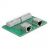 Delock RJ45 2 x sieviešu savienotājs uz 2 x spaiļu bloku ar spiedpogu DIN sliedei (66994)