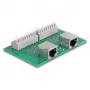 Delock RJ45 2 x sieviešu savienotājs uz 2 x spaiļu bloku ar spiedpogu DIN sliedei (66994)