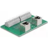 Delock RJ45 2 x Female to 2 x Terminal Block ar Push Button DIN sliedei, leņķveida (66995)