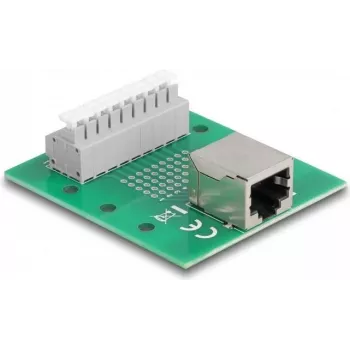 Delock RJ45 ligzda uz spaiļu bloku ar spiedpogu DIN sliedei 66992